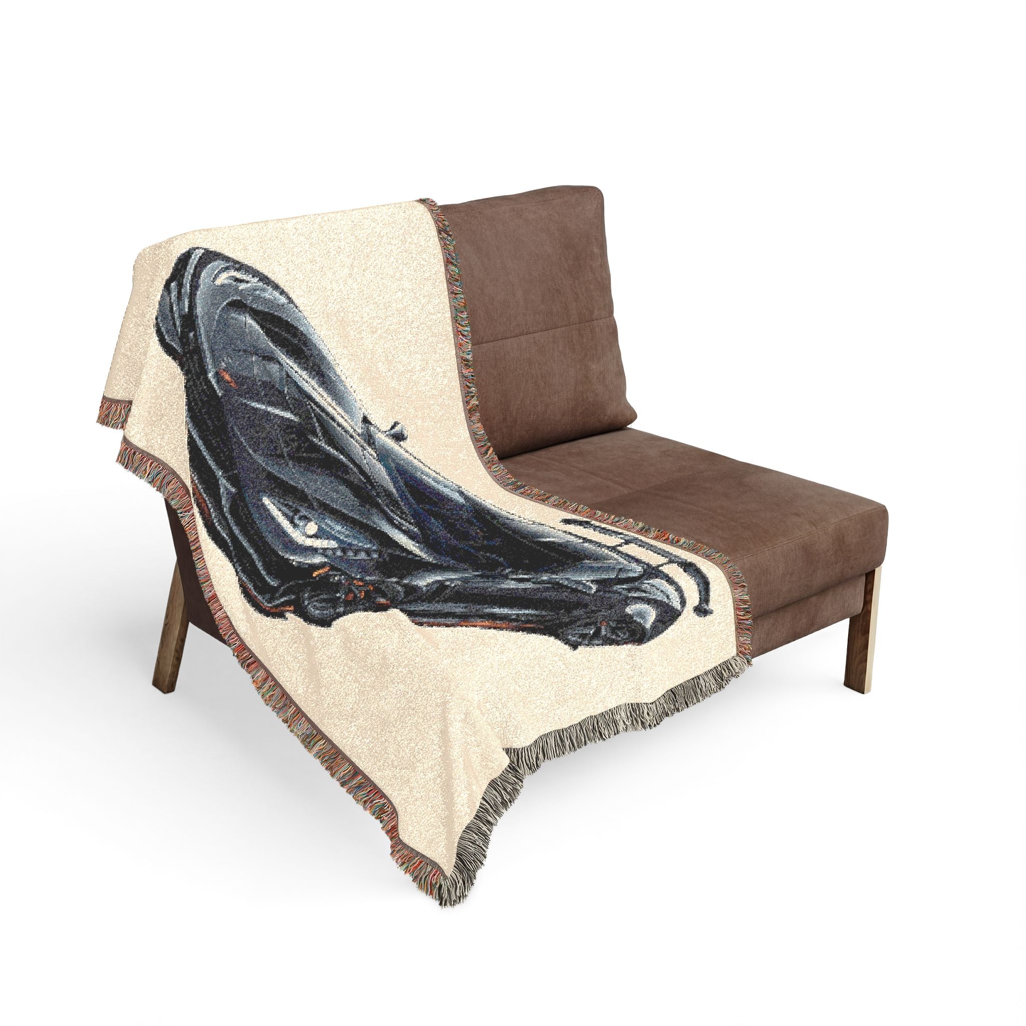 Sports Car Woven Blanket – Black Corvette Racing Throw