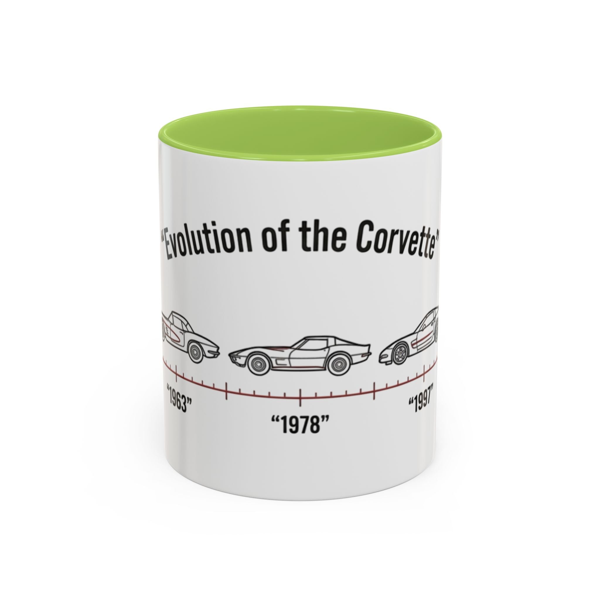 Corvette Evolution Coffee Mug – Timeline of Corvette Models (11/15oz)