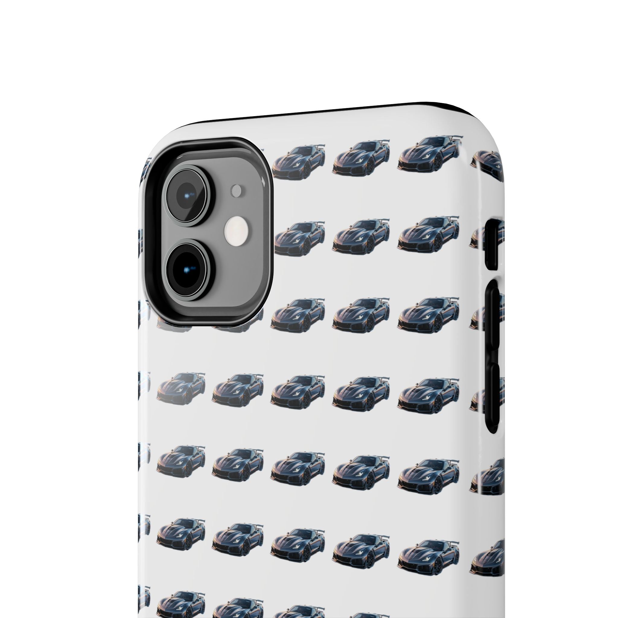 Tough Phone Case — Repeating Sports Car Pattern (Protective Automotive Design)