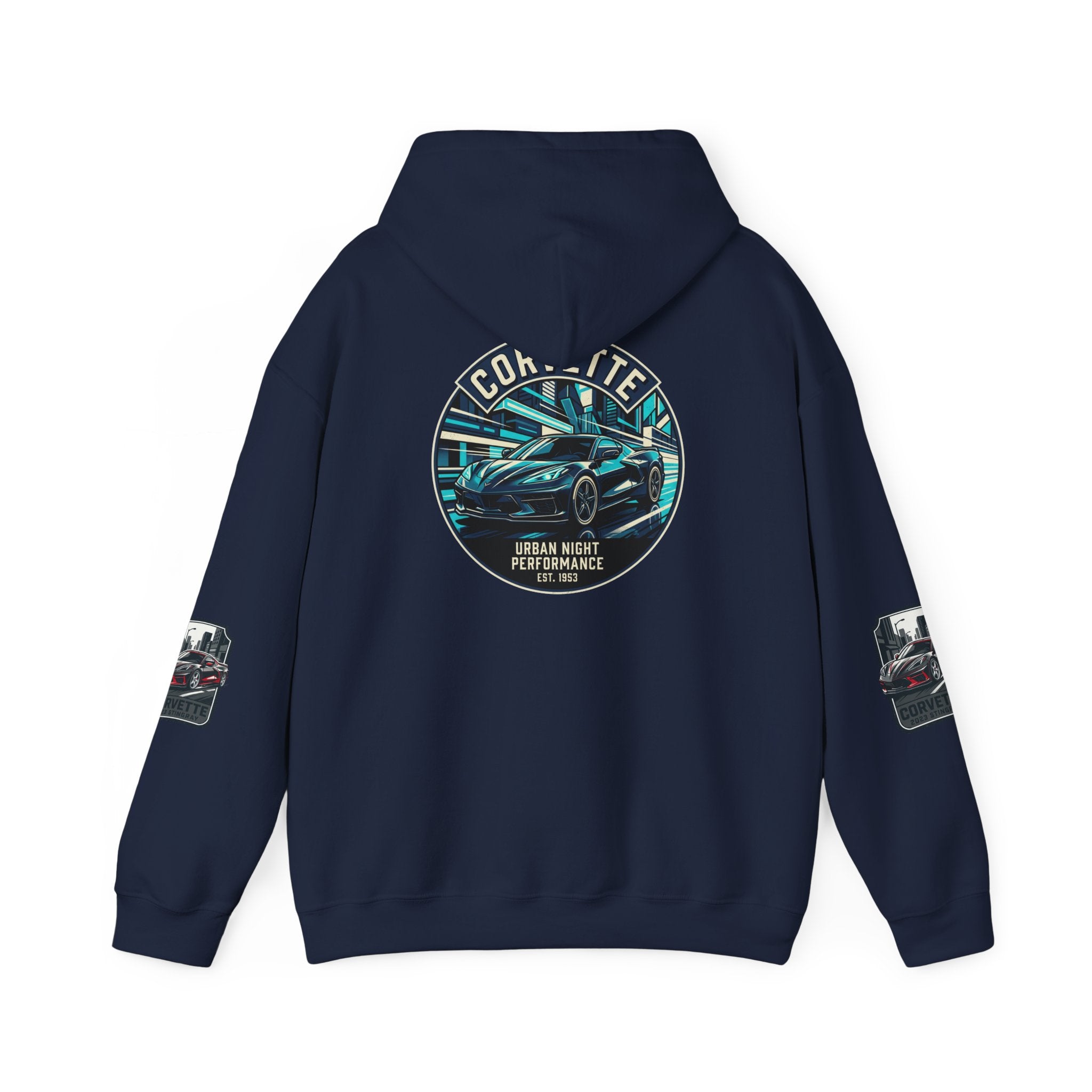 Corvette Hoodie — Midnight Urban Performance Sports Car Graphic