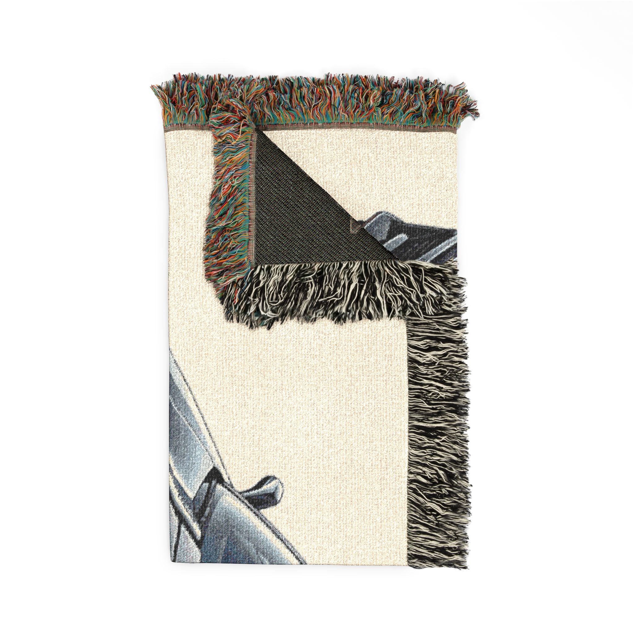 Sports Car Woven Blanket – Black Corvette Racing Throw