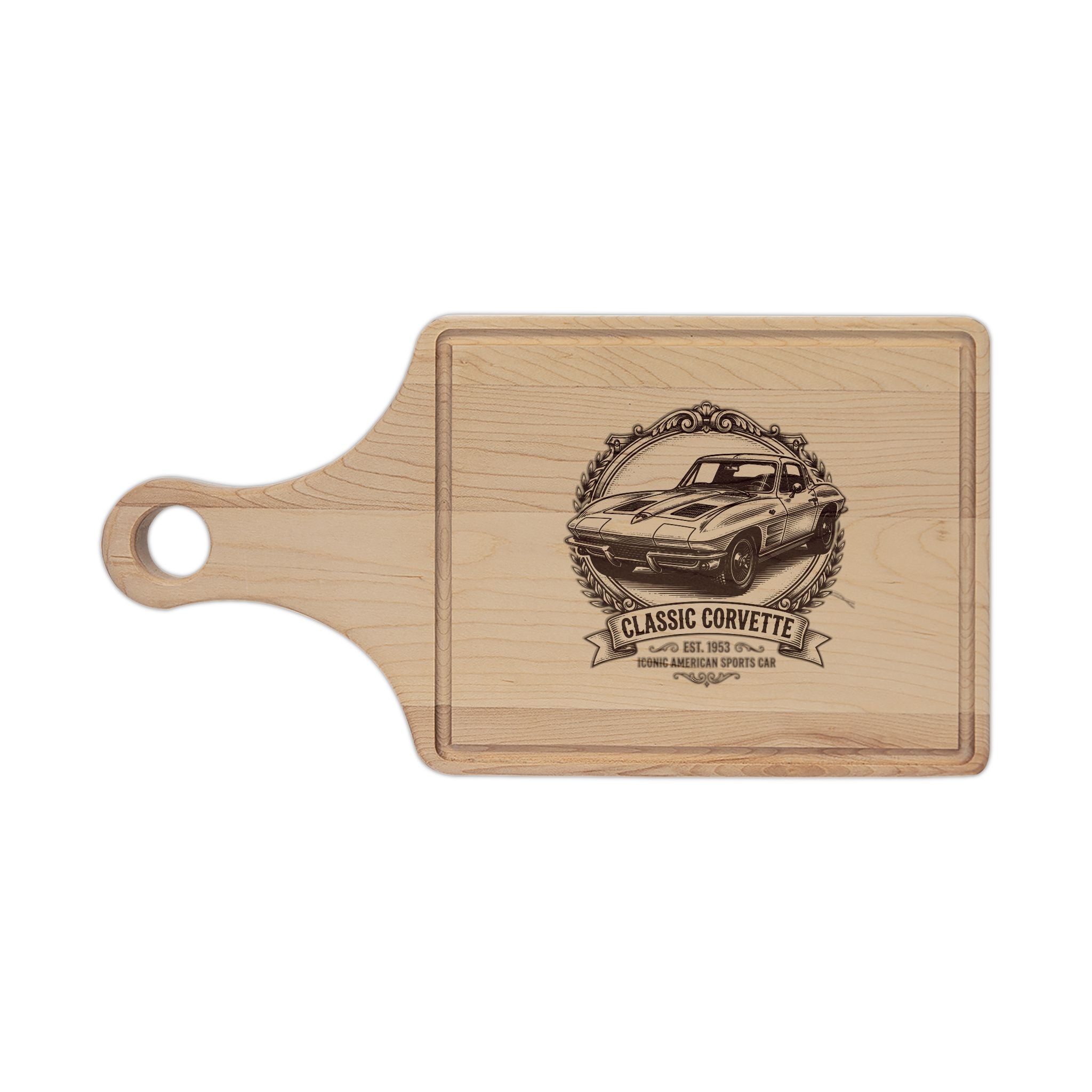 Classic Corvette Engraved Wooden Cutting Board