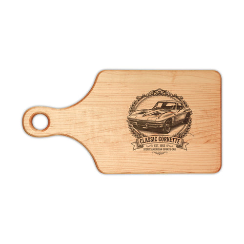 Classic Corvette Engraved Wooden Cutting Board