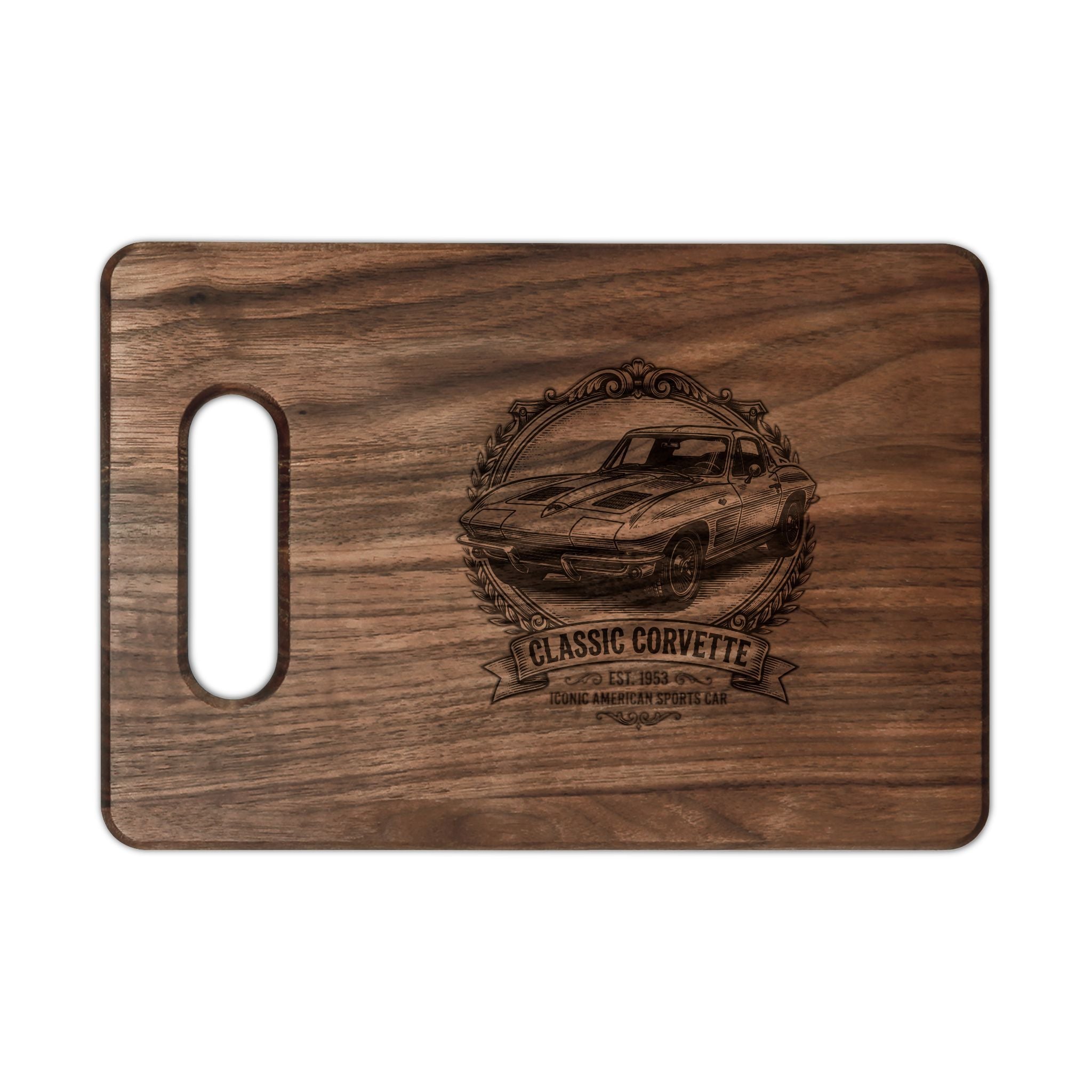 Classic Corvette Engraved Wooden Cutting Board