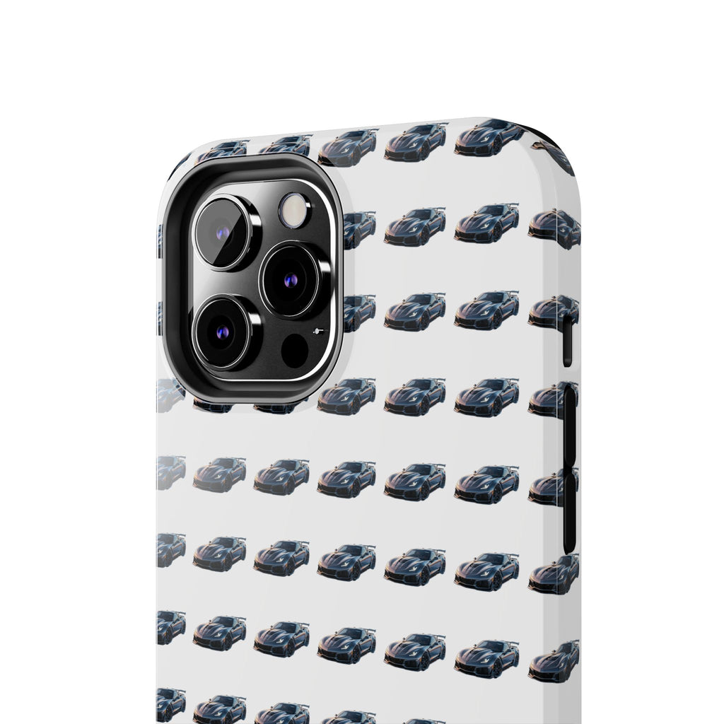 Tough Phone Case — Repeating Sports Car Pattern (Protective Automotive Design)