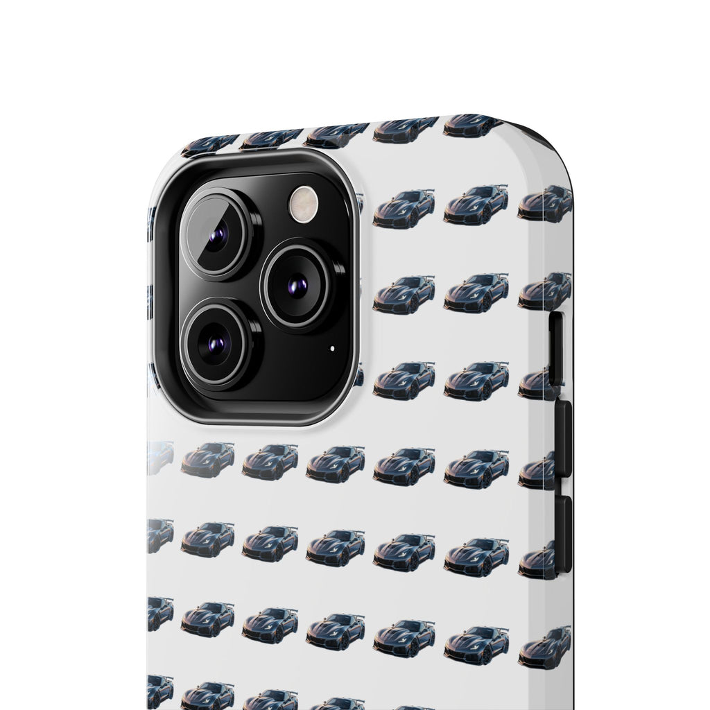 Tough Phone Case — Repeating Sports Car Pattern (Protective Automotive Design)