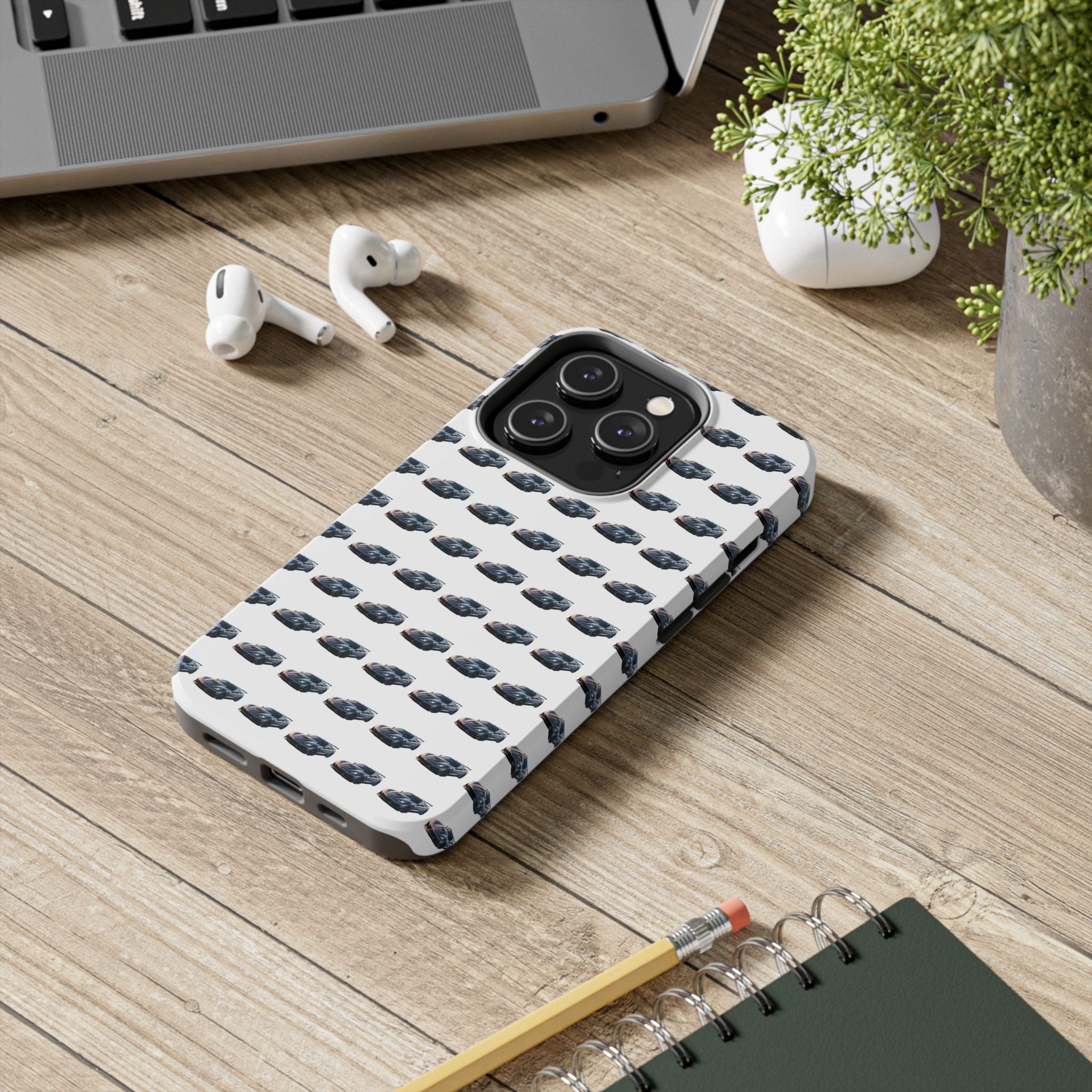 Tough Phone Case — Repeating Sports Car Pattern (Protective Automotive Design)