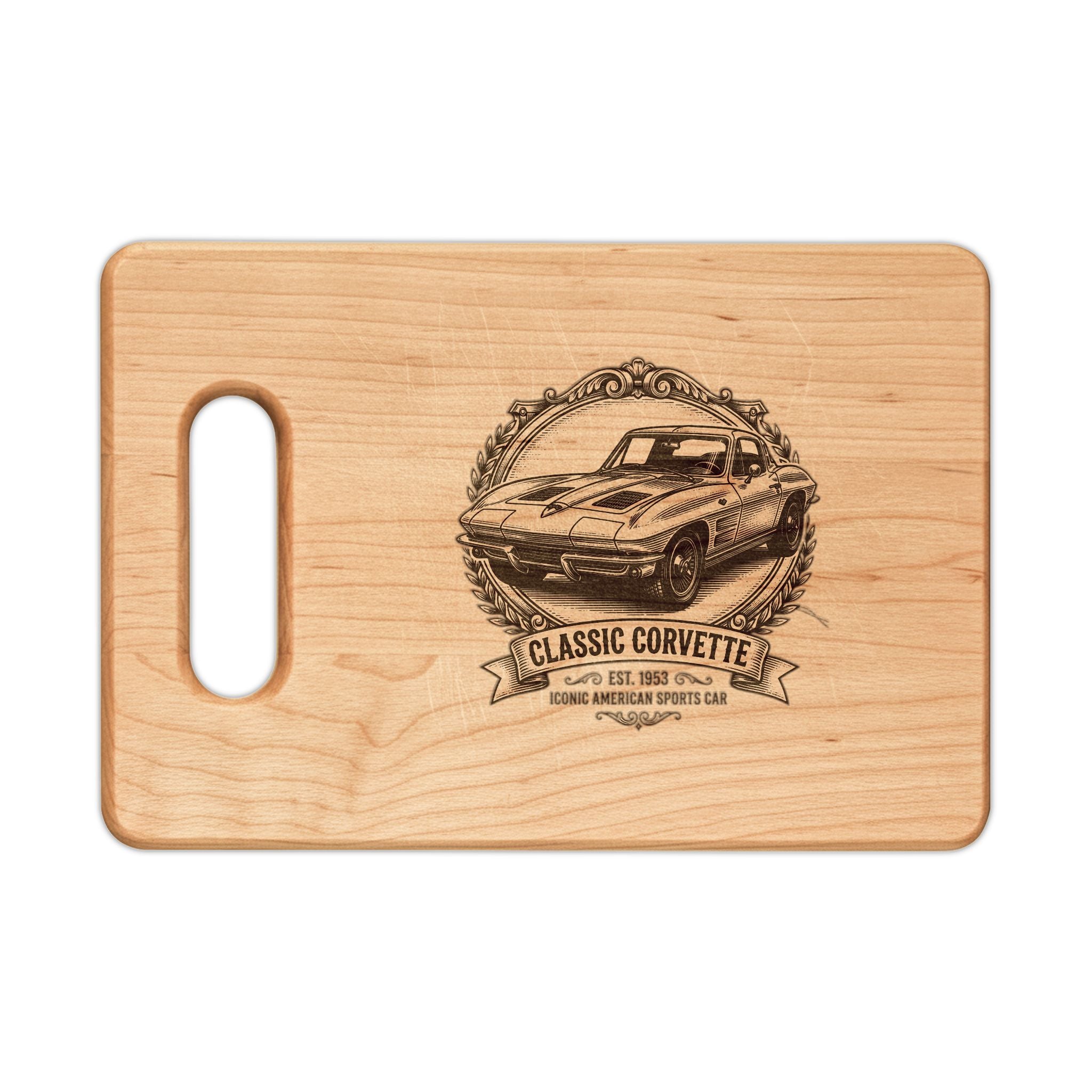 Classic Corvette Engraved Wooden Cutting Board