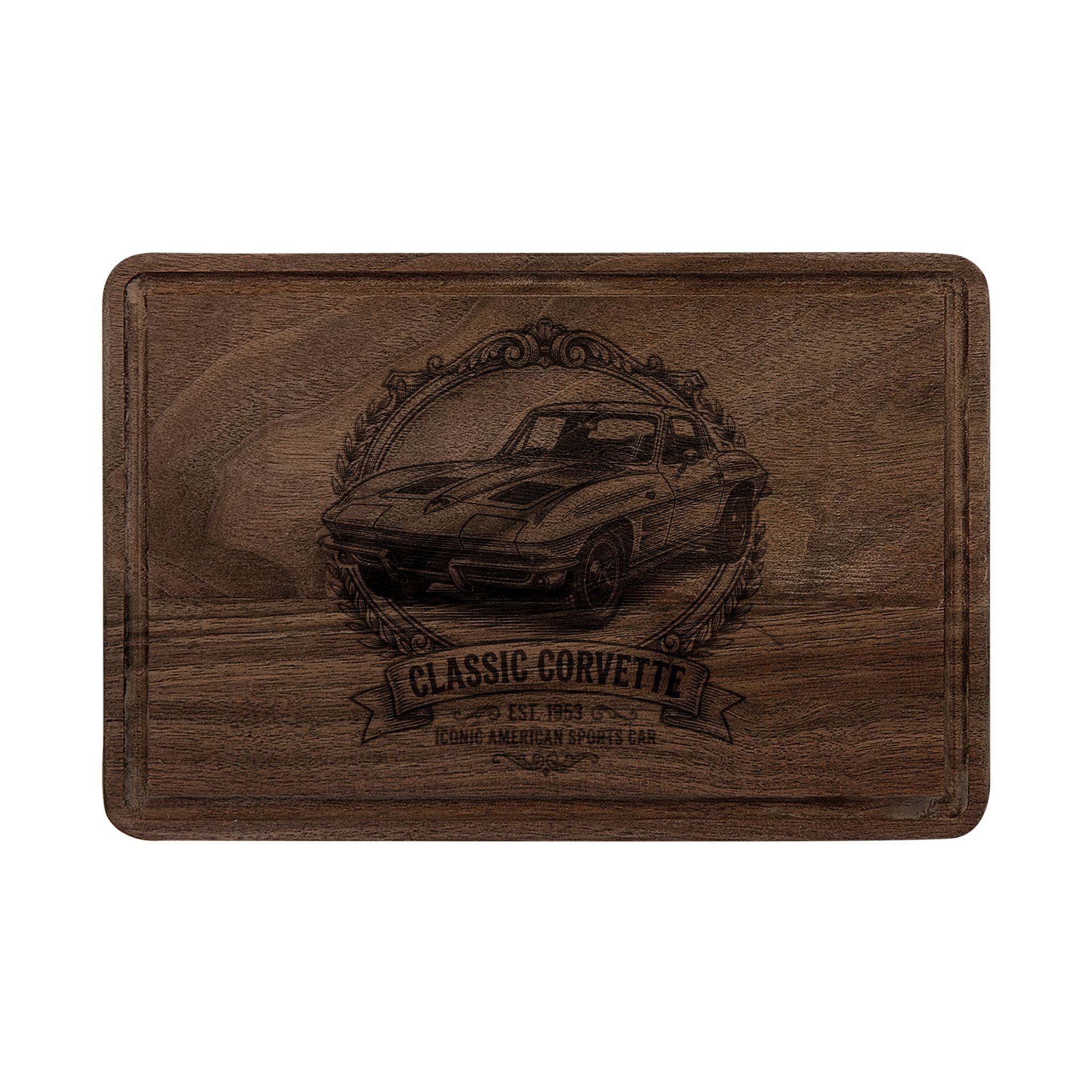 Classic Corvette Engraved Wooden Cutting Board