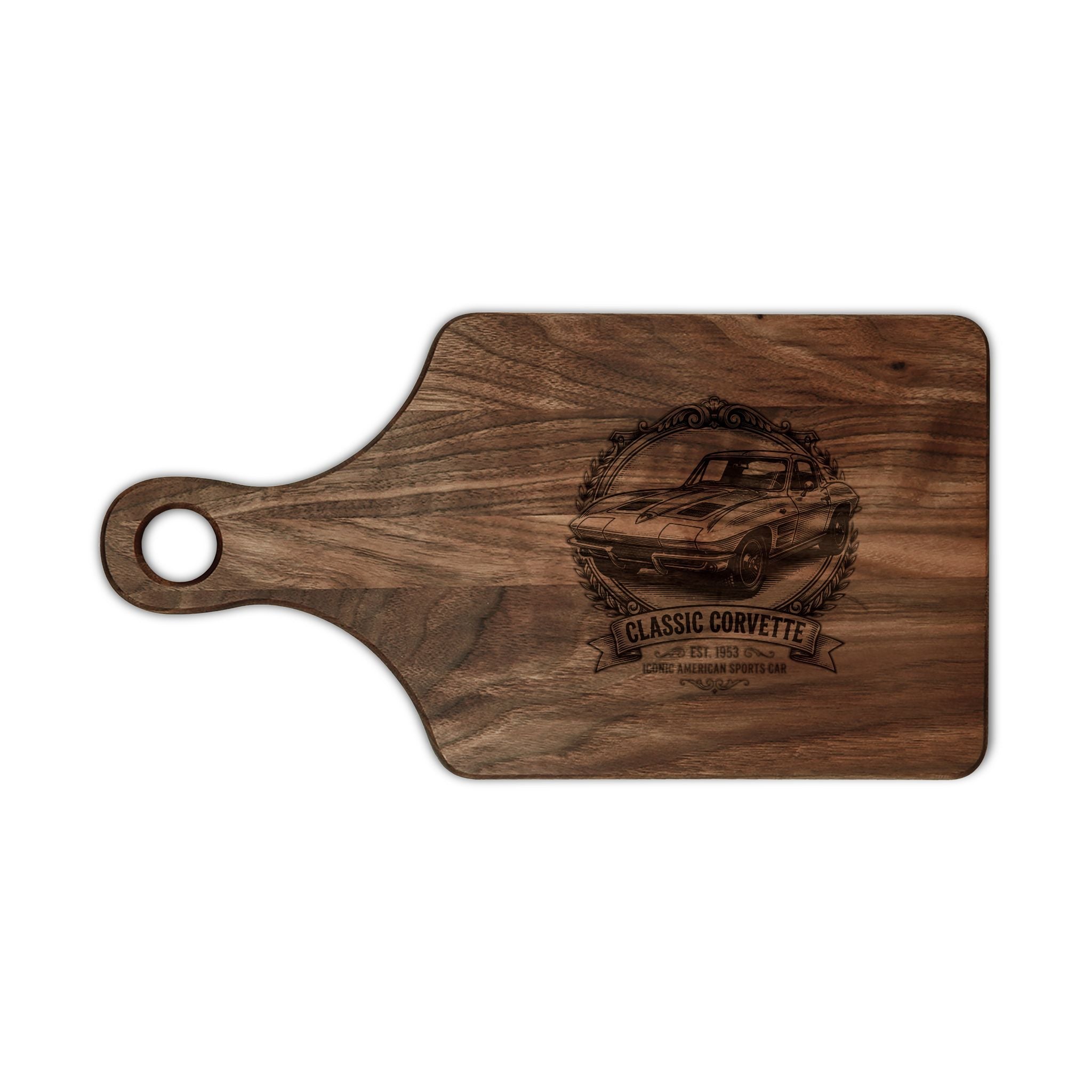 Classic Corvette Engraved Wooden Cutting Board