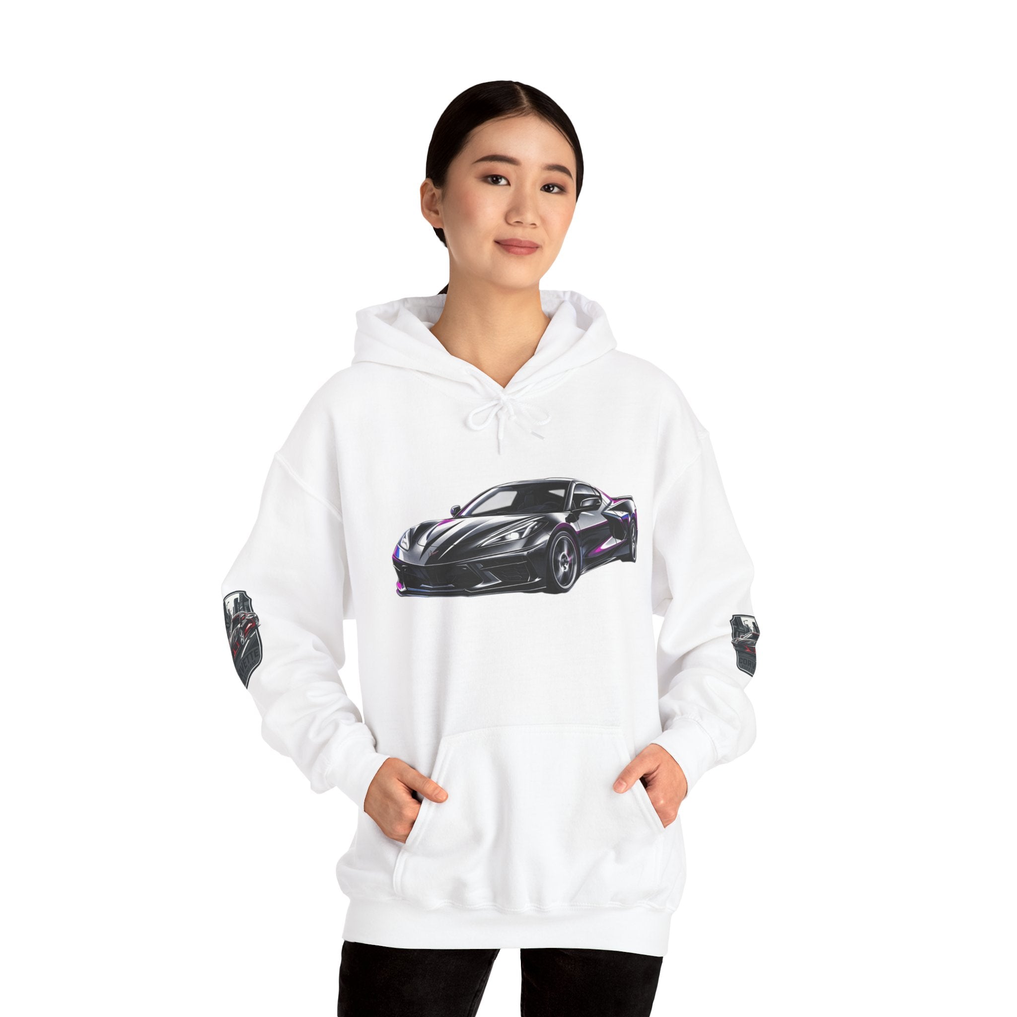 Corvette Hoodie — Midnight Urban Performance Sports Car Graphic