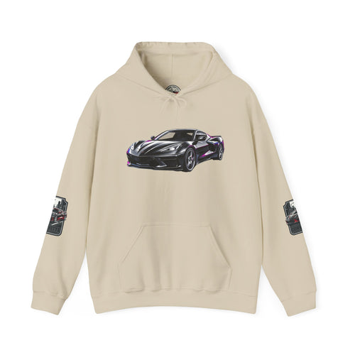 Corvette Hoodie — Midnight Urban Performance Sports Car Graphic