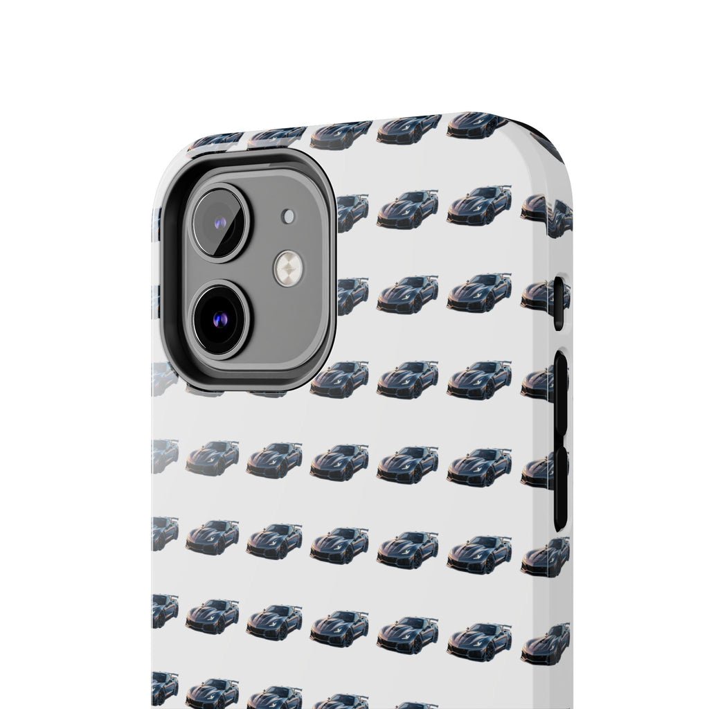 Tough Phone Case — Repeating Sports Car Pattern (Protective Automotive Design)