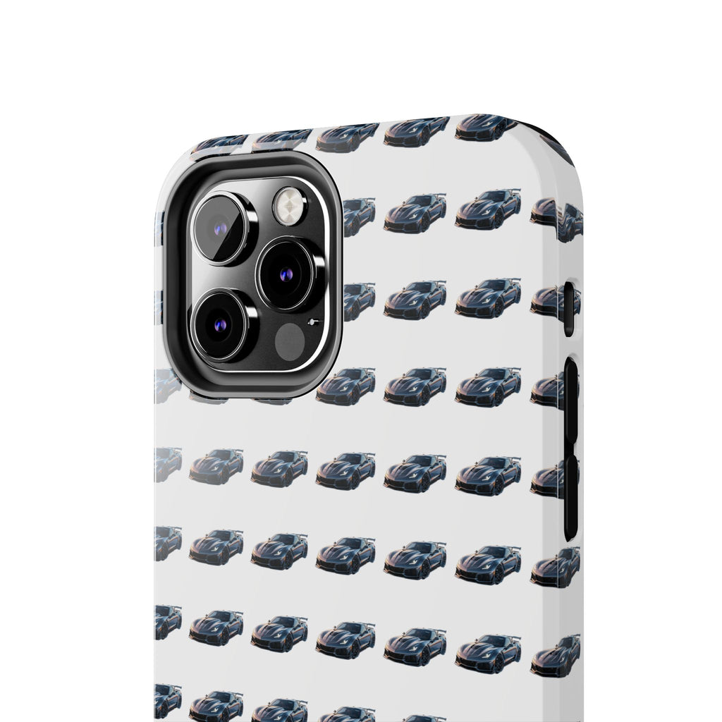 Tough Phone Case — Repeating Sports Car Pattern (Protective Automotive Design)