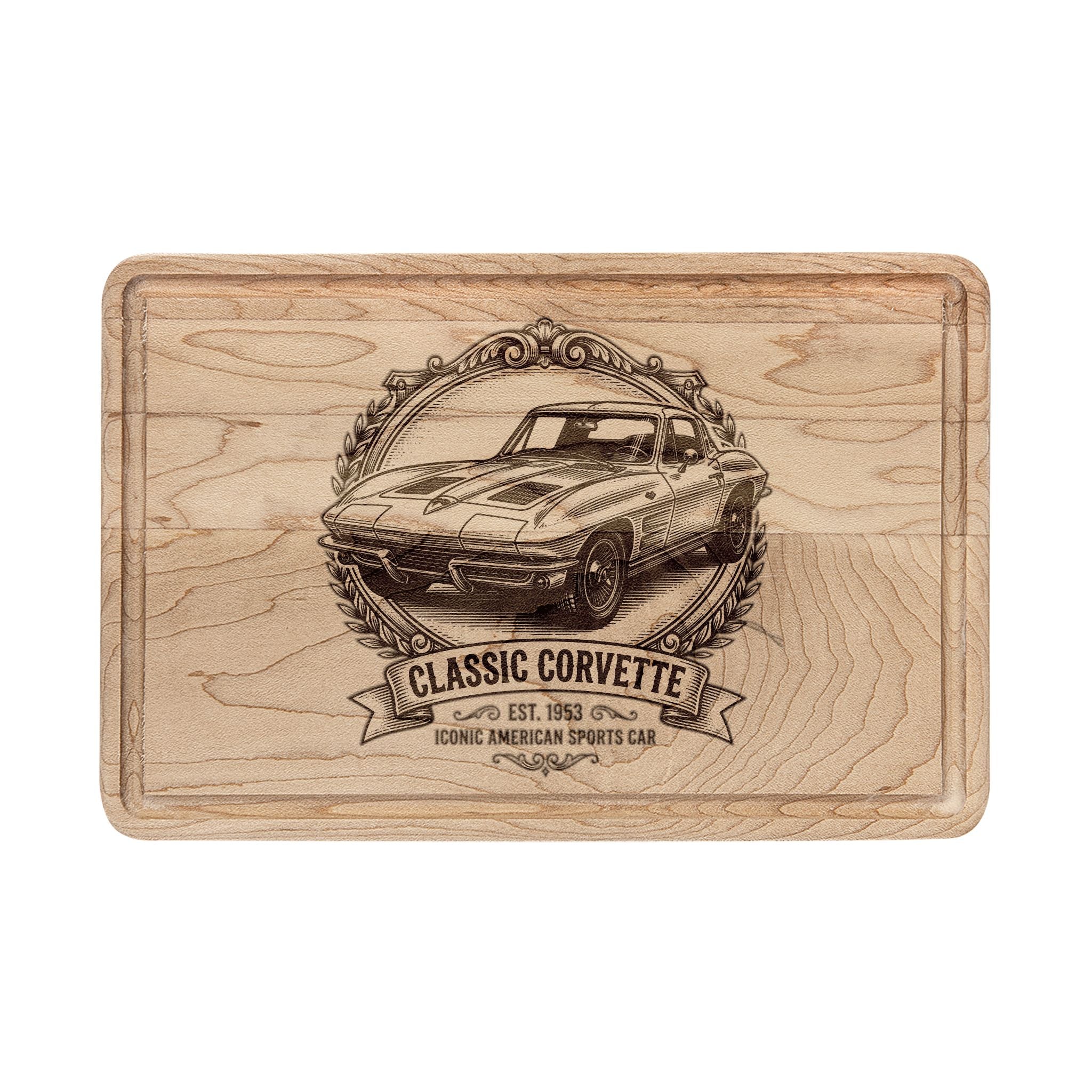 Classic Corvette Engraved Wooden Cutting Board